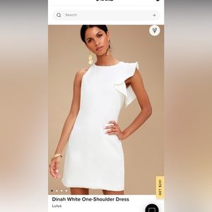 Lulus white asymmetric dress, size M.